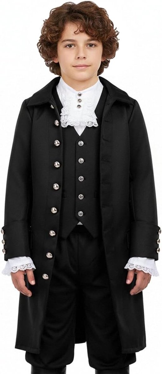Victoriaanse steampunk middeleeuwse gothic frack jas voor jongens koloniale historische jas voor kinderen