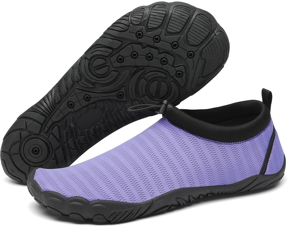 SnelShoppen - Antislip Badschoenen voor Dames en Heren, Sneldrogend en Lichte Waterschoenen, Maat 36-46, Lila, Perfect voor Camping en Strand