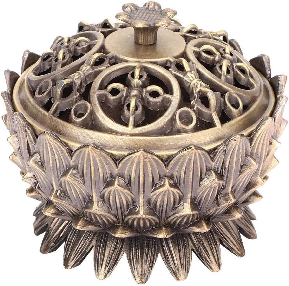 Incenshouder lotus mini - bronzen metalen brander - retro design - voor sfeervolle decoratie - ShopVlot