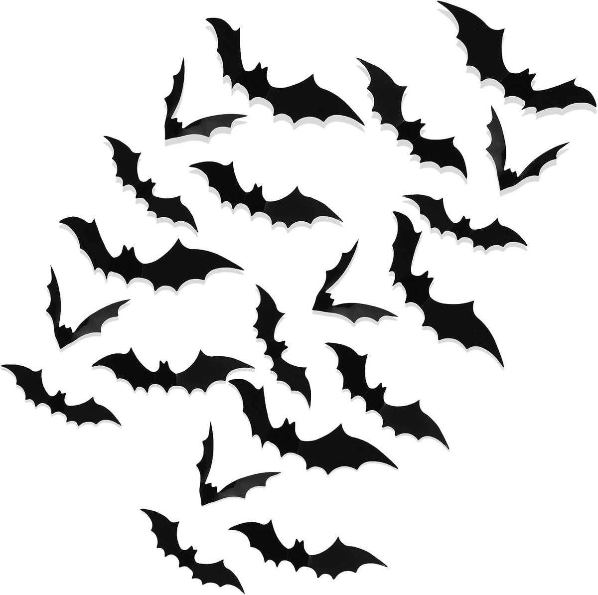 Pack of 24 3D Bat Stickers Halloween Bat Stickers Creepy Bat Wall Stickers Accessories Sets 4 Different Sizes for Home - ShopVlot