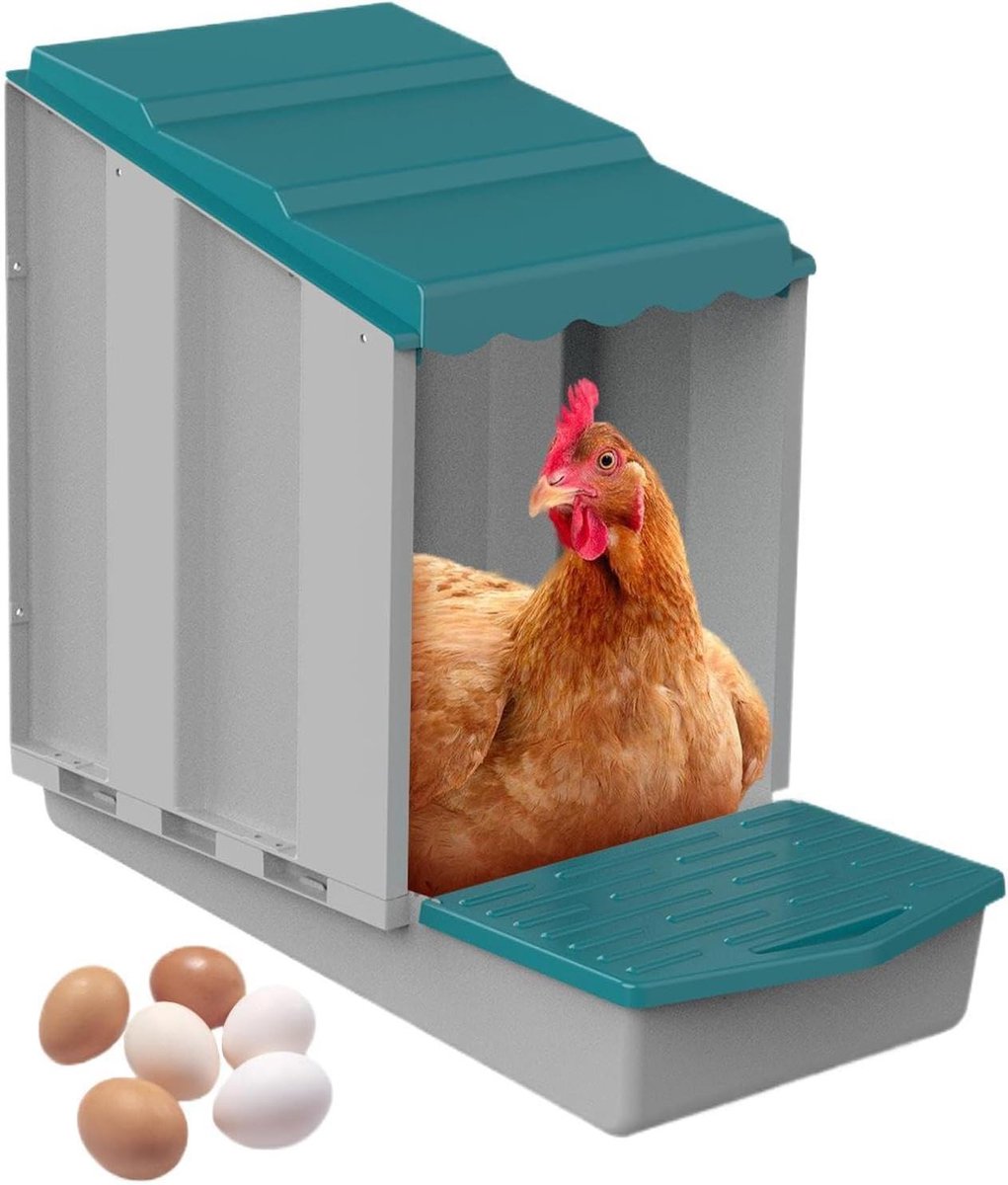 Kippennestkast - Legbox Vogelhok - Eieren Verzamelen - Waterdichte Structuur - 50 x 32 x 25 cm - Groen