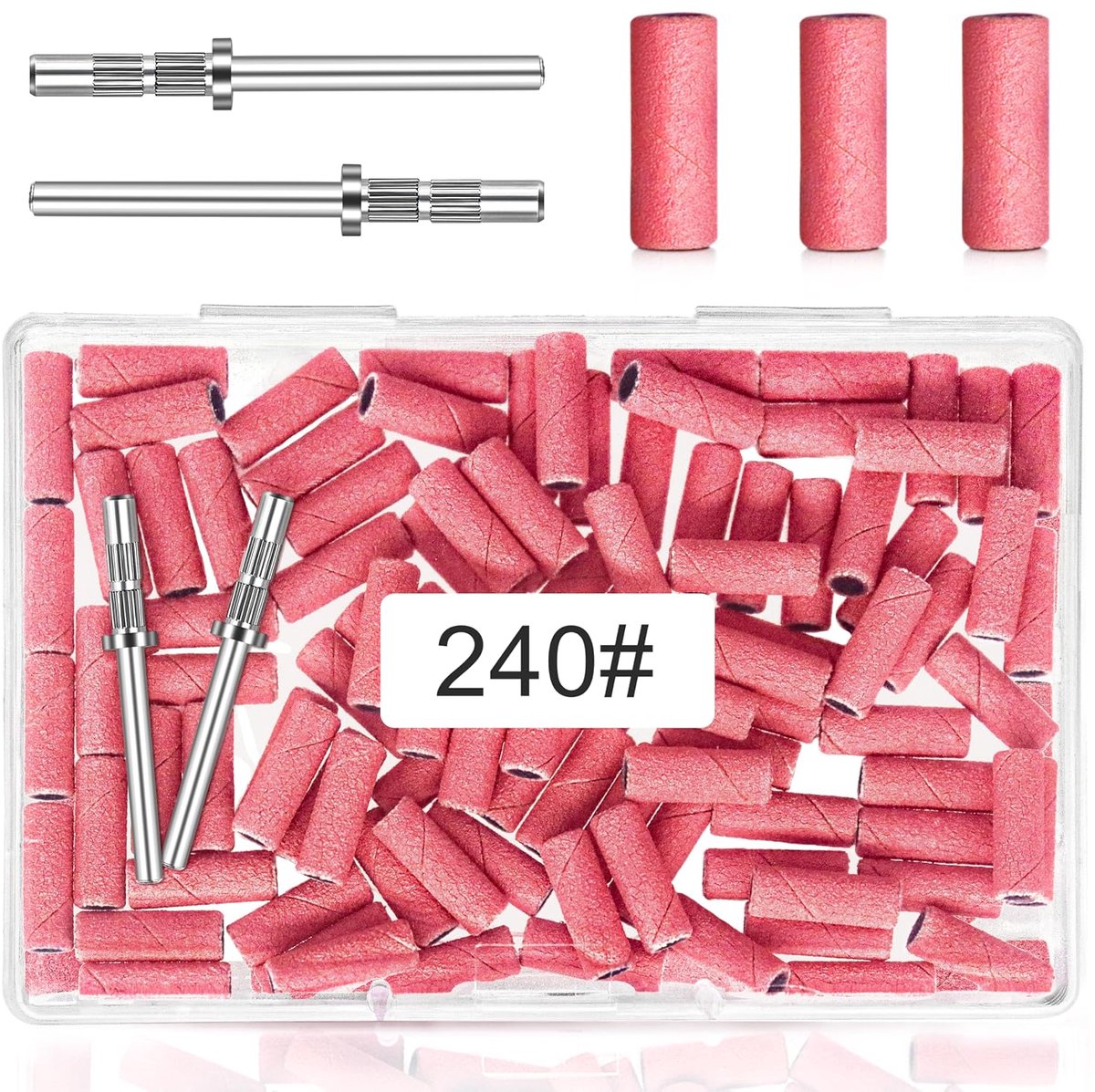 SnelShoppen - Pack van 100 Kleine Schuurbanden voor Nagelboor - 240 Korrel, Extreem Fijne Schuurbanden met 3.1 mm Mandril voor Natuurlijke Nagels, Acr