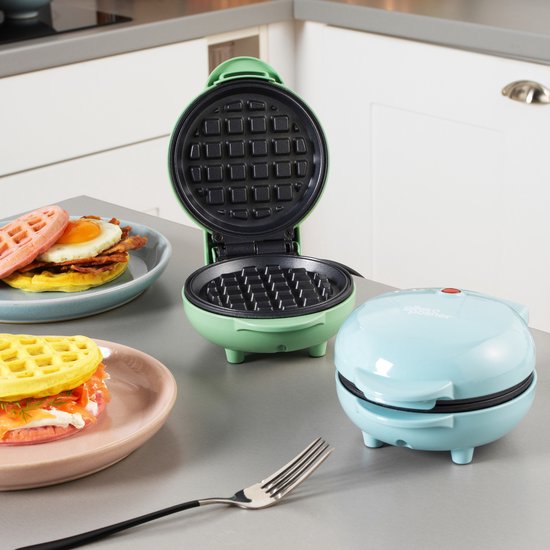 Giles & Posner Mini Waffle Maker - Antiaanbaklaag - 11,5 cm plaat van Giles & Posner — afbeelding 5
