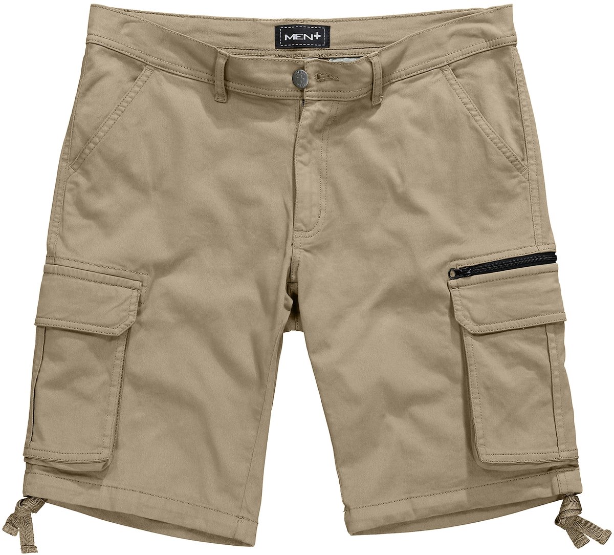 Men Plus - Heren - Cargobermuda buik-fit veel zakken - Zand - Maat 70