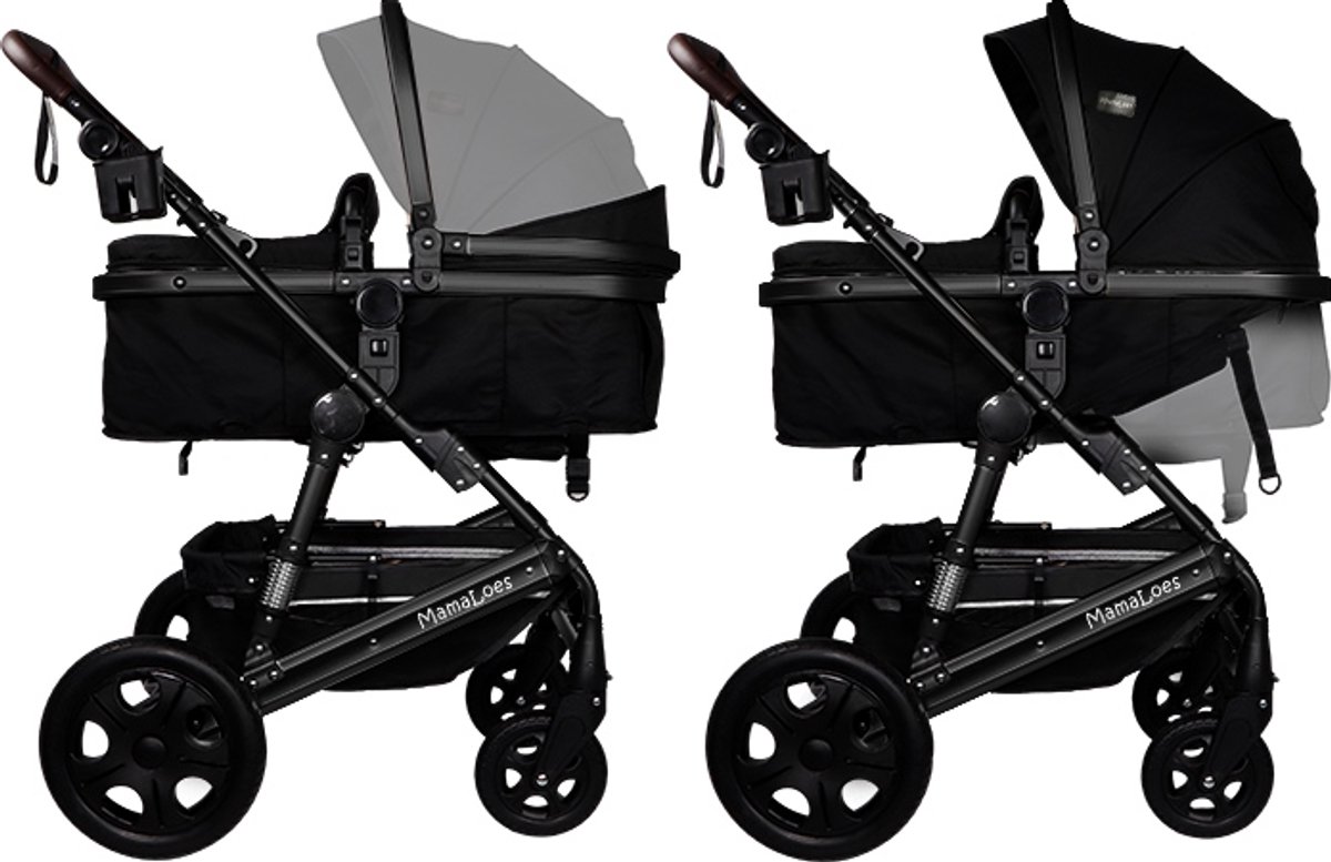 MamaLoes Marly 3 in 1 Kinderwagen - Zwart - Combi - afbeelding 3