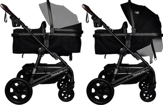 MamaLoes Marly 3 in 1 Kinderwagen - Zwart - Combi Kinderwagen incl. Autostoel van Merkloos — afbeelding 3