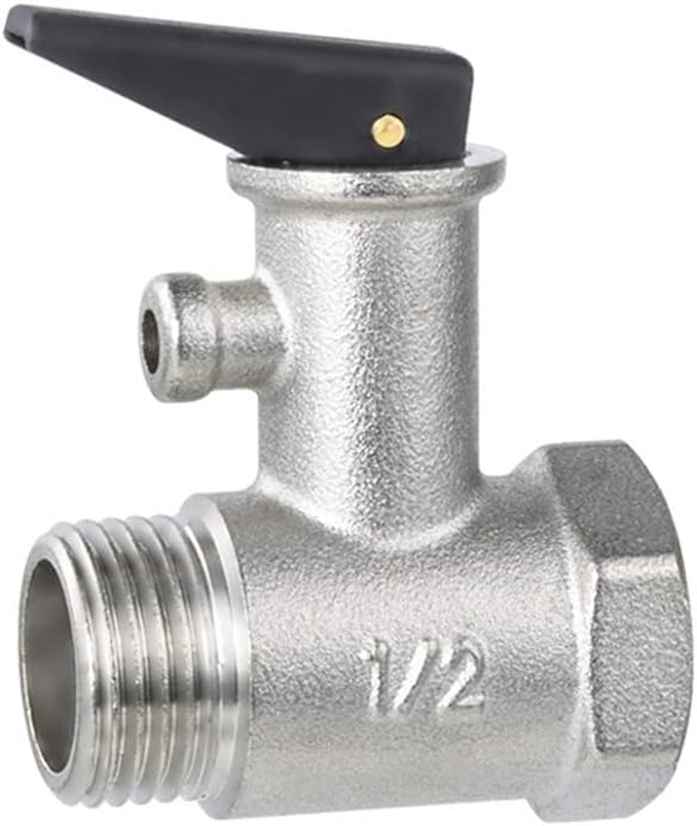 Veiligheidsventiel 1/2" - Messing - 7-bar drukontlastingsventiel - Voor huishoudelijke warmwaterbereiders - ShopVlot
