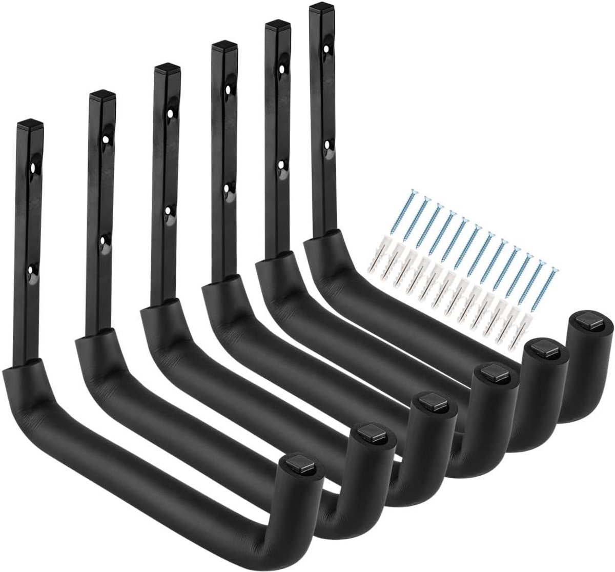 SnelShoppen - Garage Hooks 25cm Heavy Duty Opslaghaken Wandmontage voor Tuingereedschap, Ladders, Fietsen, Bulky Items - 6 Stuks