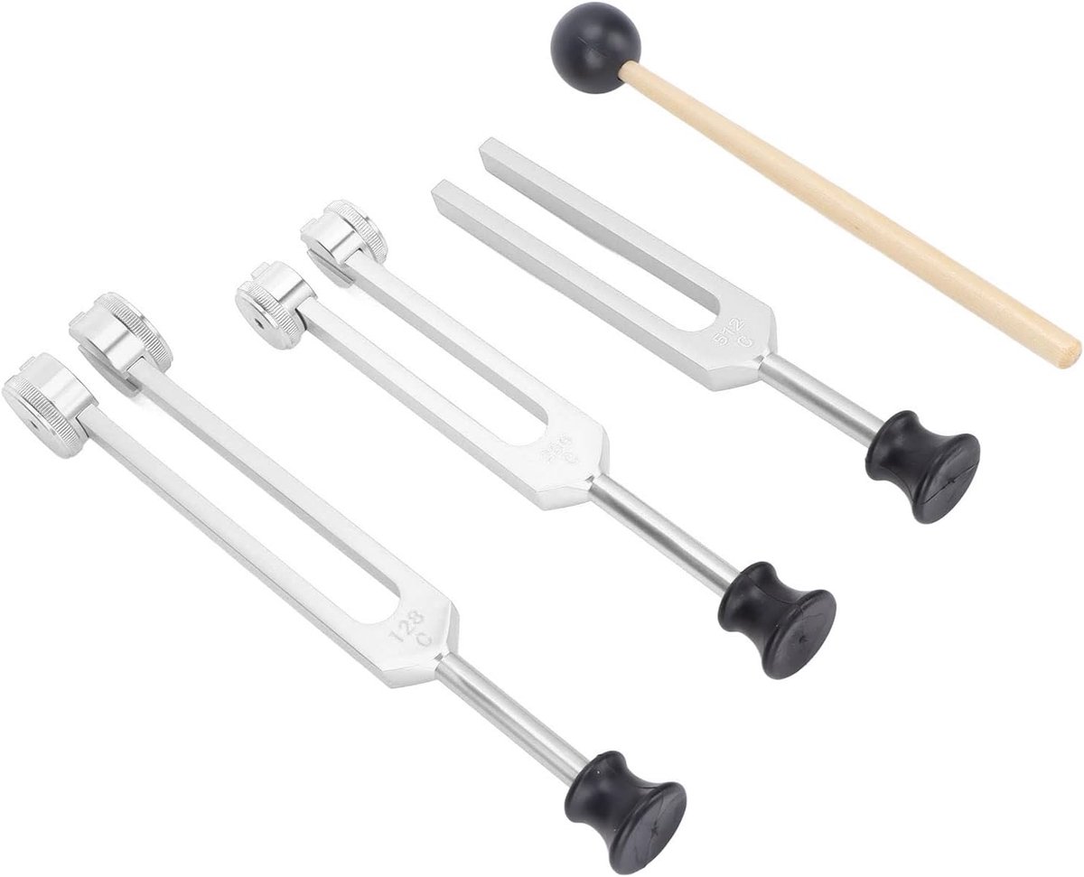 SnelShoppen - 128Hz/256Hz/512Hz Stemvork Set, Aluminium Legering, Nauwkeurige Frequentie, Geluidstherapie, Meditatie en Therapie Hulpmiddel, 3 Stuks