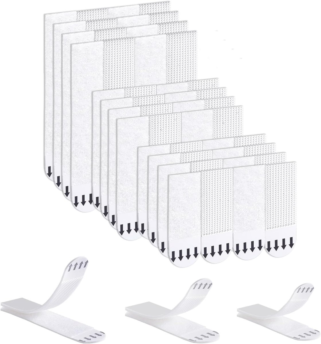 SnelShoppen - 64 Stuks Foto Bevestigingsstrips - Residu-Vrije Lijmstrips voor Posters, Lijsten en Spiegels - Stevige PE en VHB Schuim - 16L + 16M + 32