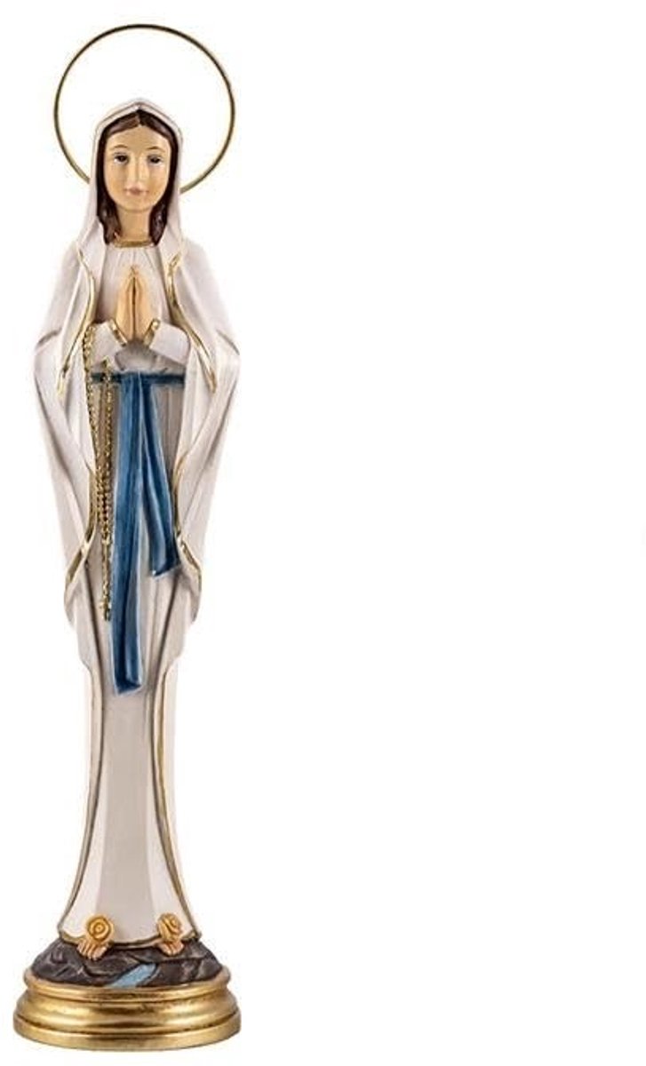 Omgoods - Handgeschilderd Beeld van de Maagd van Lourdes, 30 cm