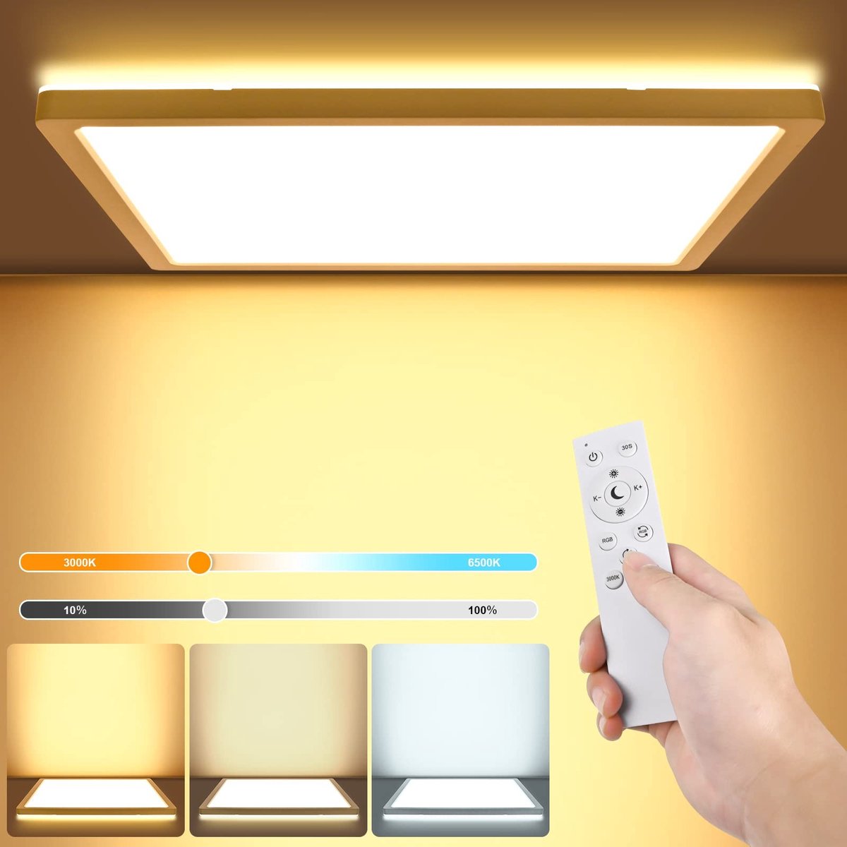 Omgoods - Dimbare LED Plafondlamp met Afstandsbediening