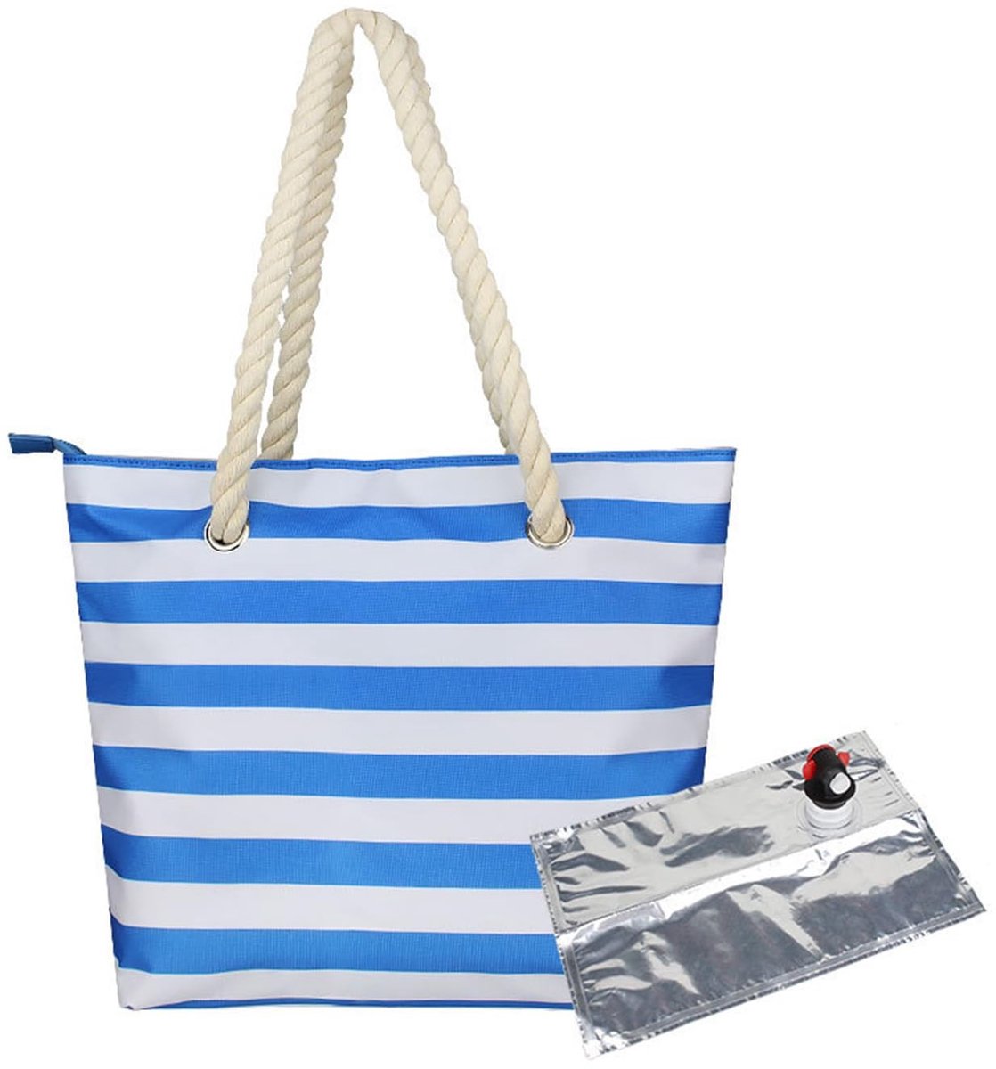 Omgoods- Wijnboodschappentas Geïsoleerd - Drankdispenser - Lekvrij - Picknicktas - Strandtas - Tot 1,5 Liter Inhoud