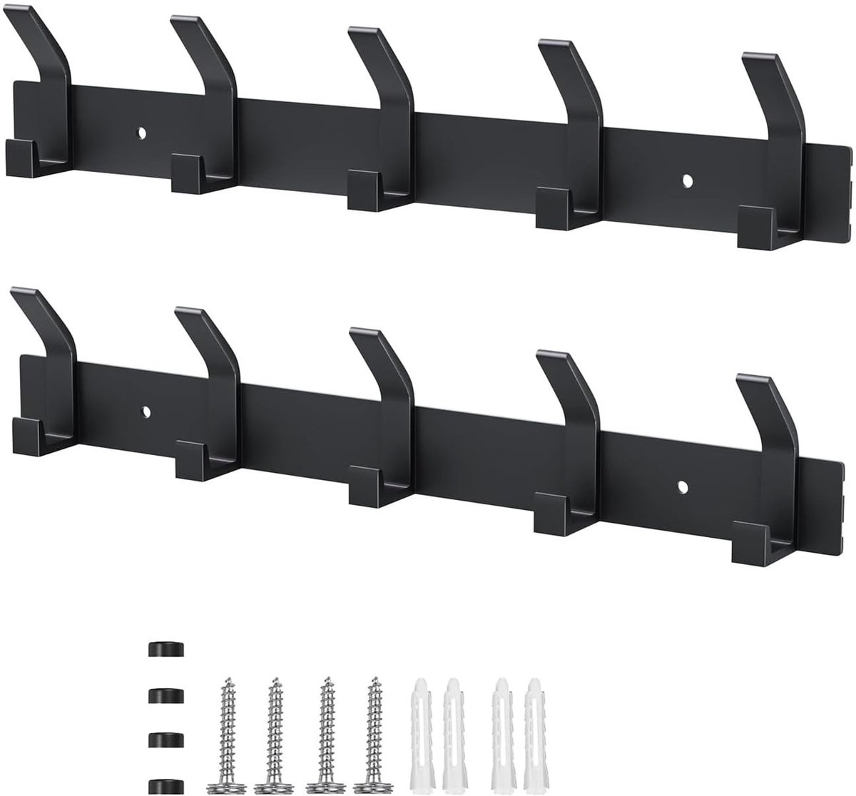 Omgoods - Set van 2 Wandhaken met 5 Haakjes voor Kleding