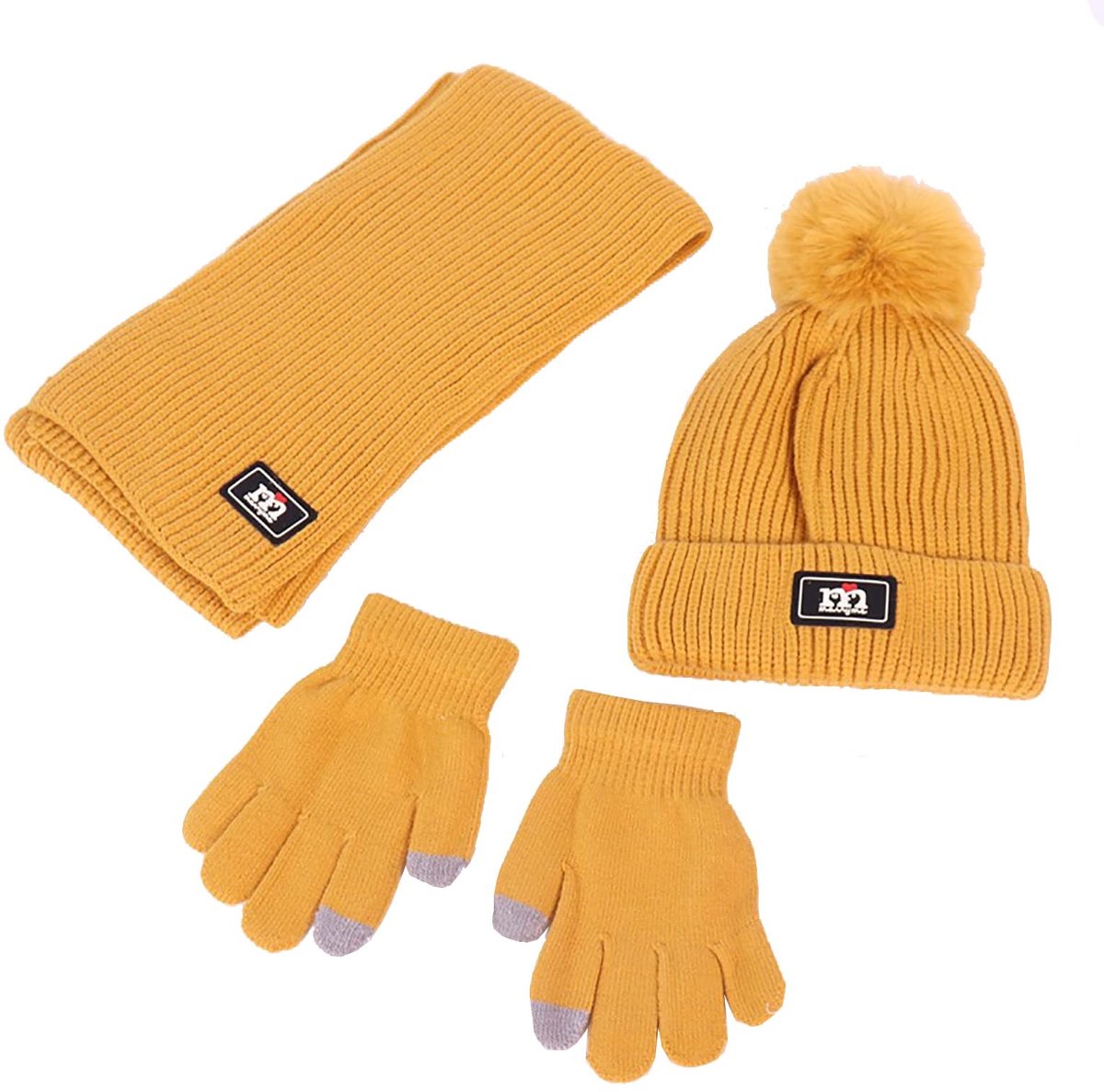 Omgoods - Set van Muts en Handschoenen voor Kinderen, Thermisch en Gebreid