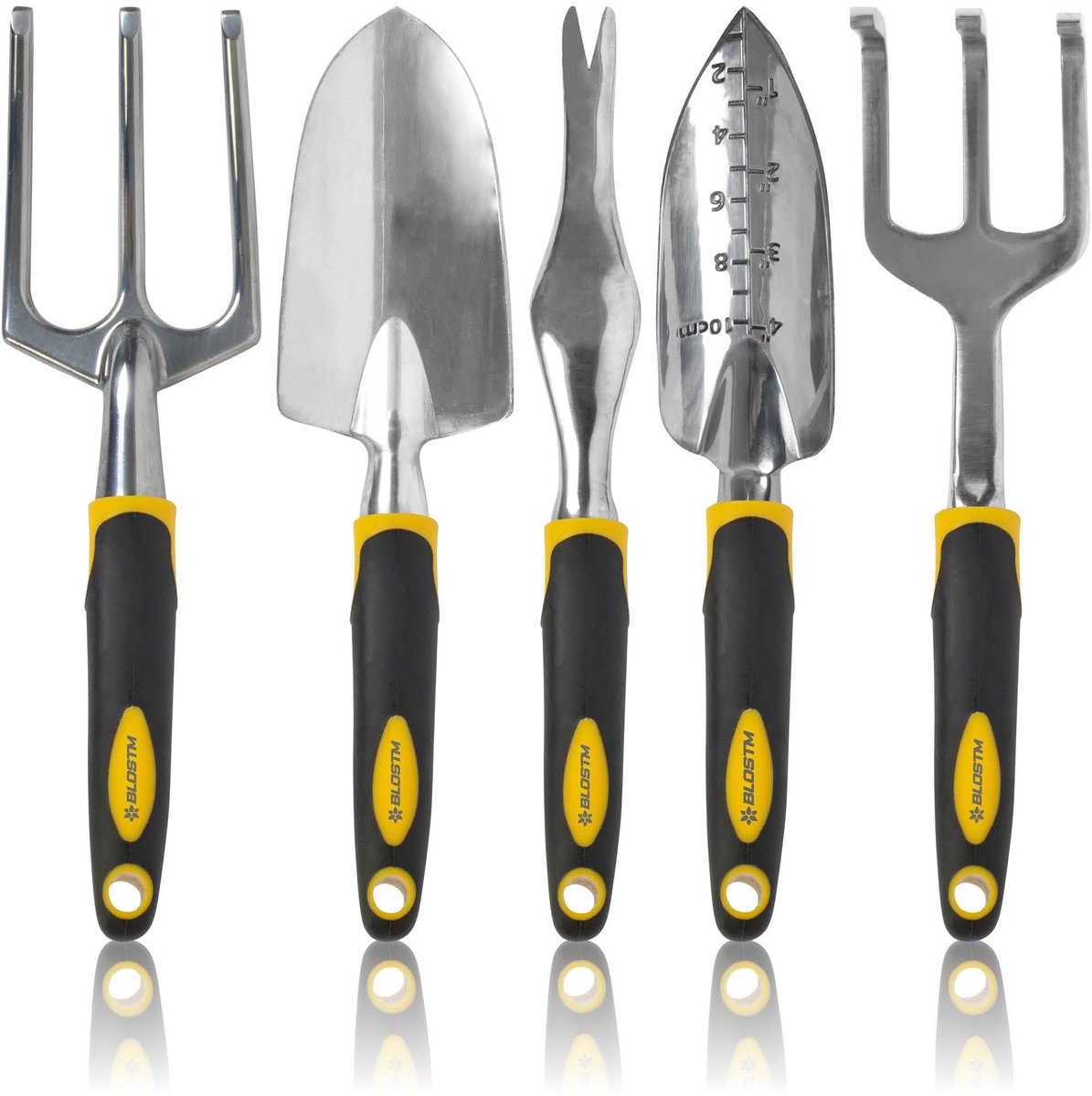 Omgoods - Tuingereedschap Set - Heavy Duty Tuingereedschap - Ergonomische Handvatten - Anti-Roest Troffel en Vork - Handhark Tuin - Geschikt voor T...