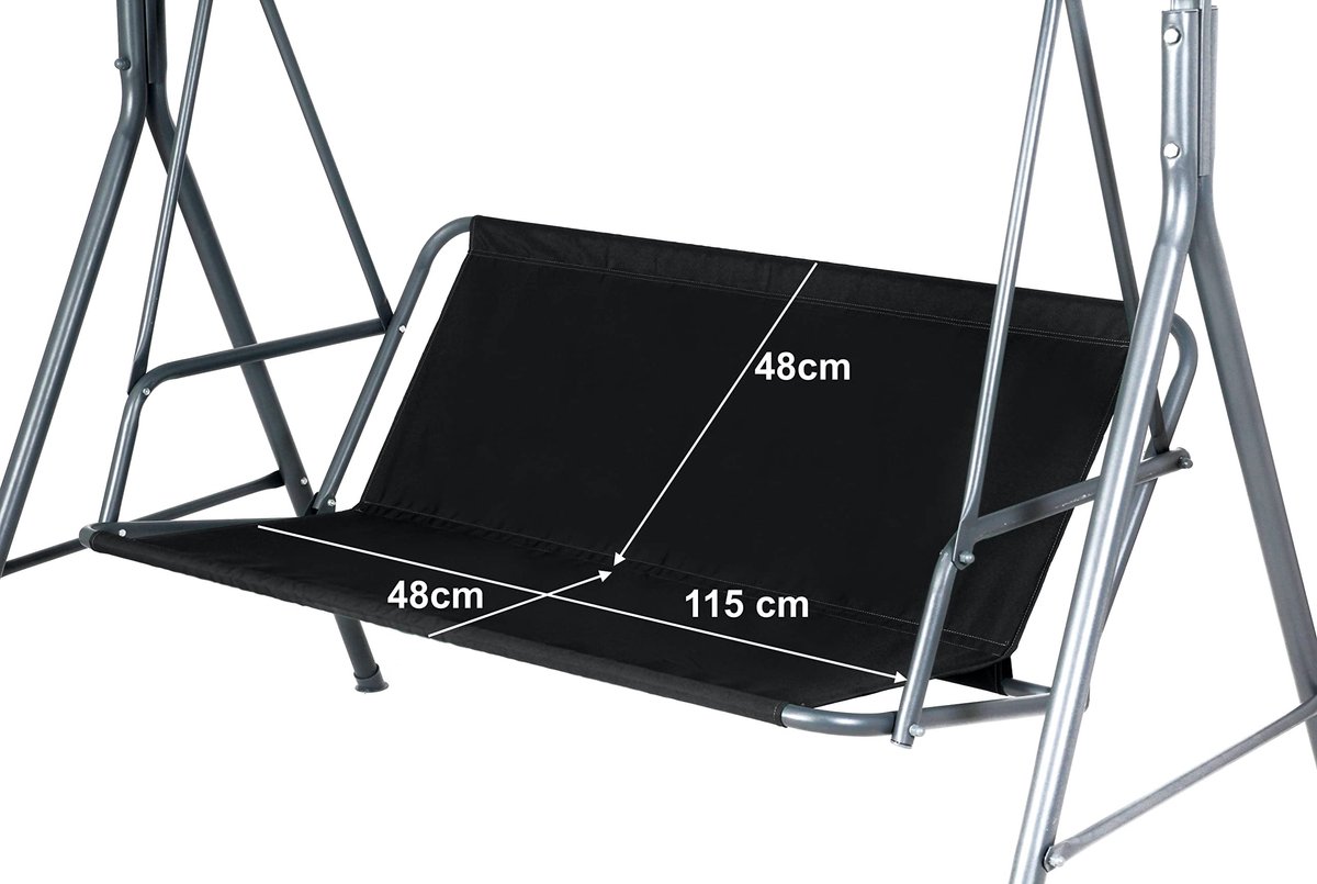 Omgoods - Vervangende Schommelstoelcover Zwart 115x48 cm - Bescherming voor tuinmeubelen