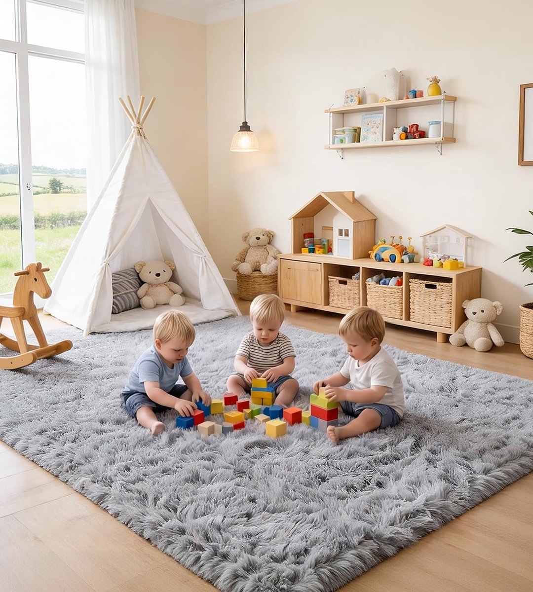 Omgoods - Zacht en Wasbaar Hoogpolig Tapijt 160 x 230 cm voor Binnengebruik