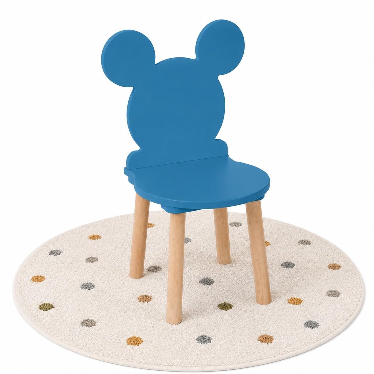 Omgoods - Houten Kinderstoel voor Kinderen van 2-7 Jaar, Ergonomisch Ontwerp