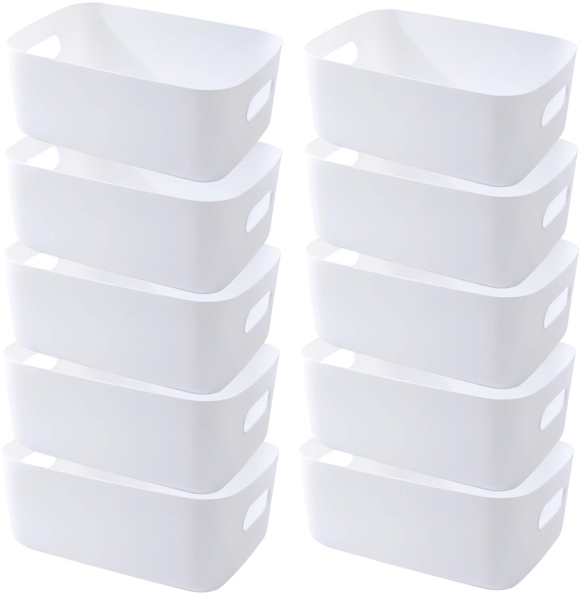 Omgoods - Plastic Opbergdozen met Handvatten - Set van 10 voor Keuken en Badkamer