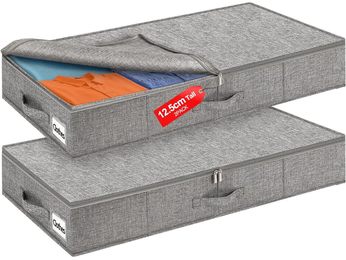 Omgoods - Onderbed Opbergdozen met Deksel, Set van 2