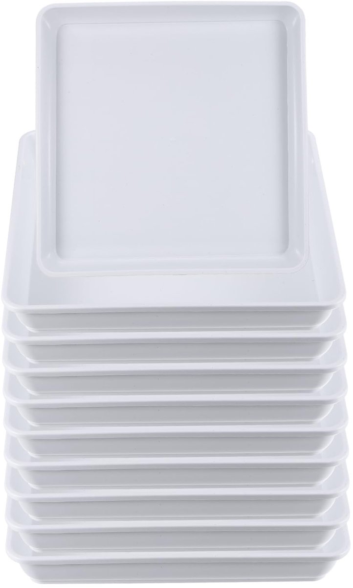 Omgoods - Set van 10 Witte Plantenschotels voor Binnen en Buiten