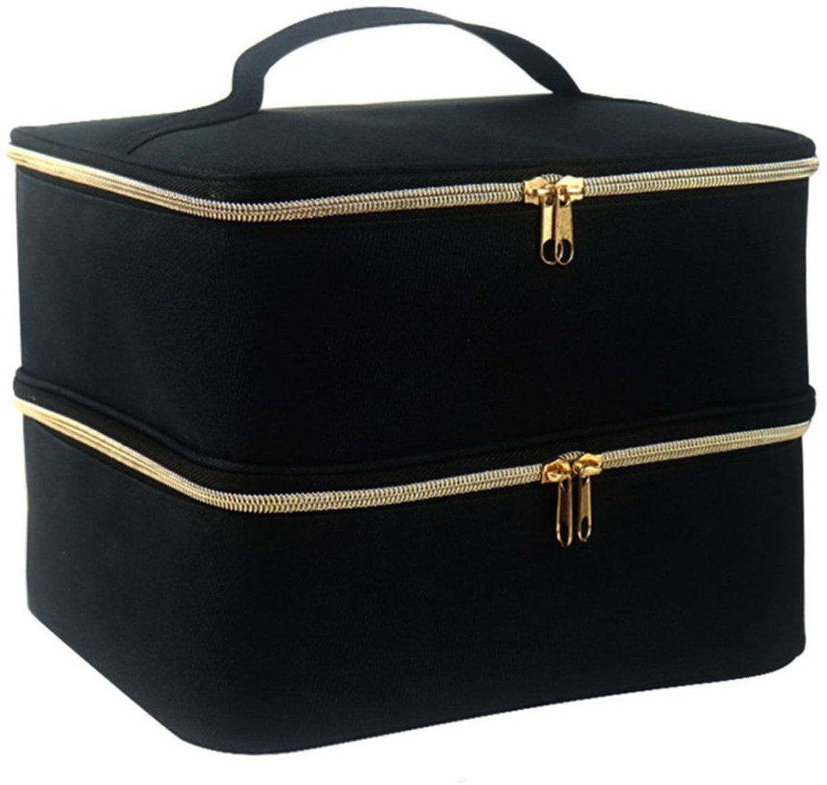 Omgoods- Nagellak Organizer Dubbellaags - Make-up Tas - Opberghouder - Verstelbaar Compartiment - 30 Flessen - Stevig Handvat - Make-uptas