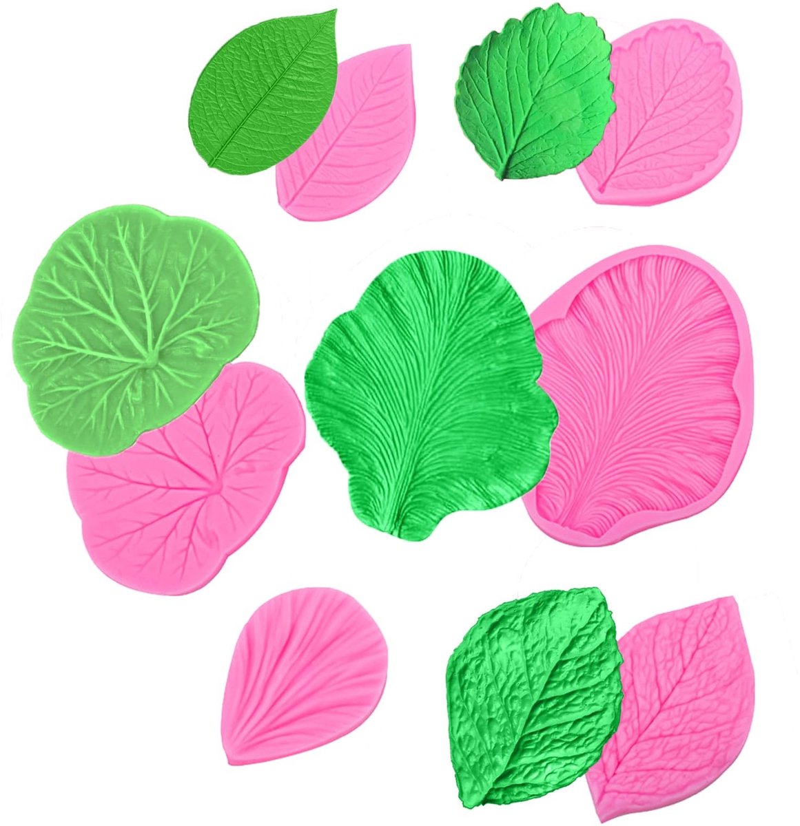 Omgoods - 16-delige Siliconen Mallen voor Bloemen en Cake Decoratie