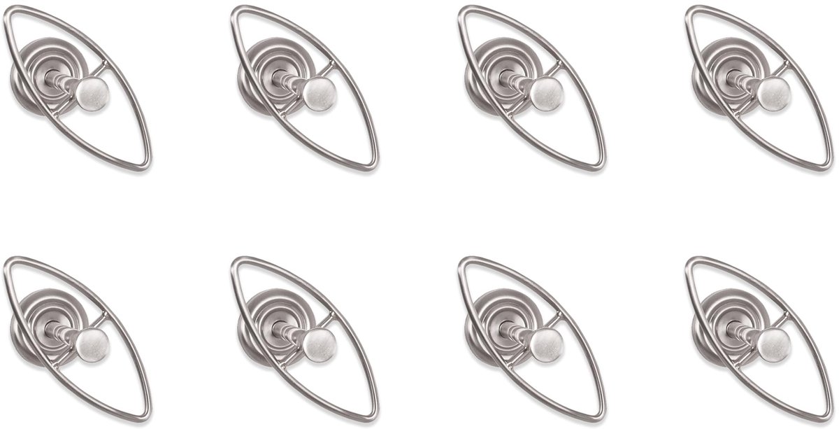 Omgoods - Set van 8 Wandkapstokken van Metaal met RVS Look