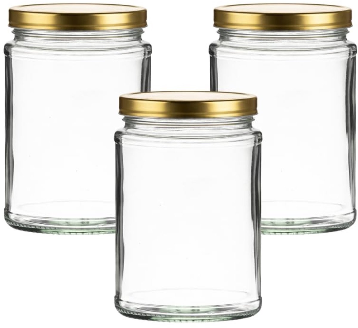 Omgoods - Set van 24 Glazen Jampotten met Gouden Deksel
