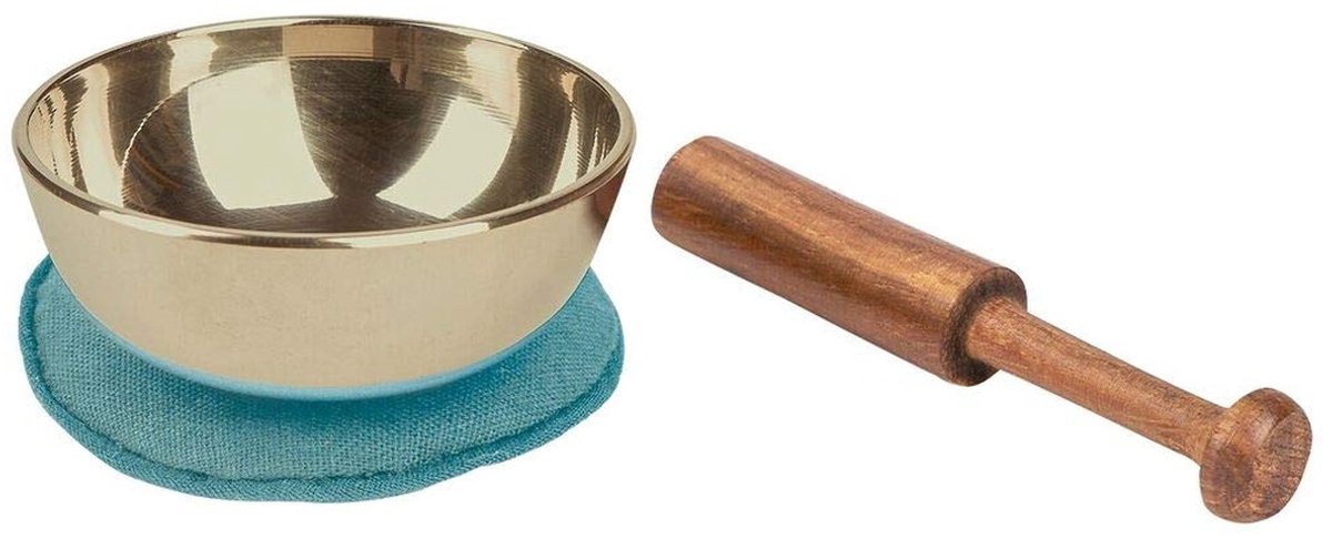 Omgoods - Mini Klankschaal met Houten Klopper en Kussen - 5 cm