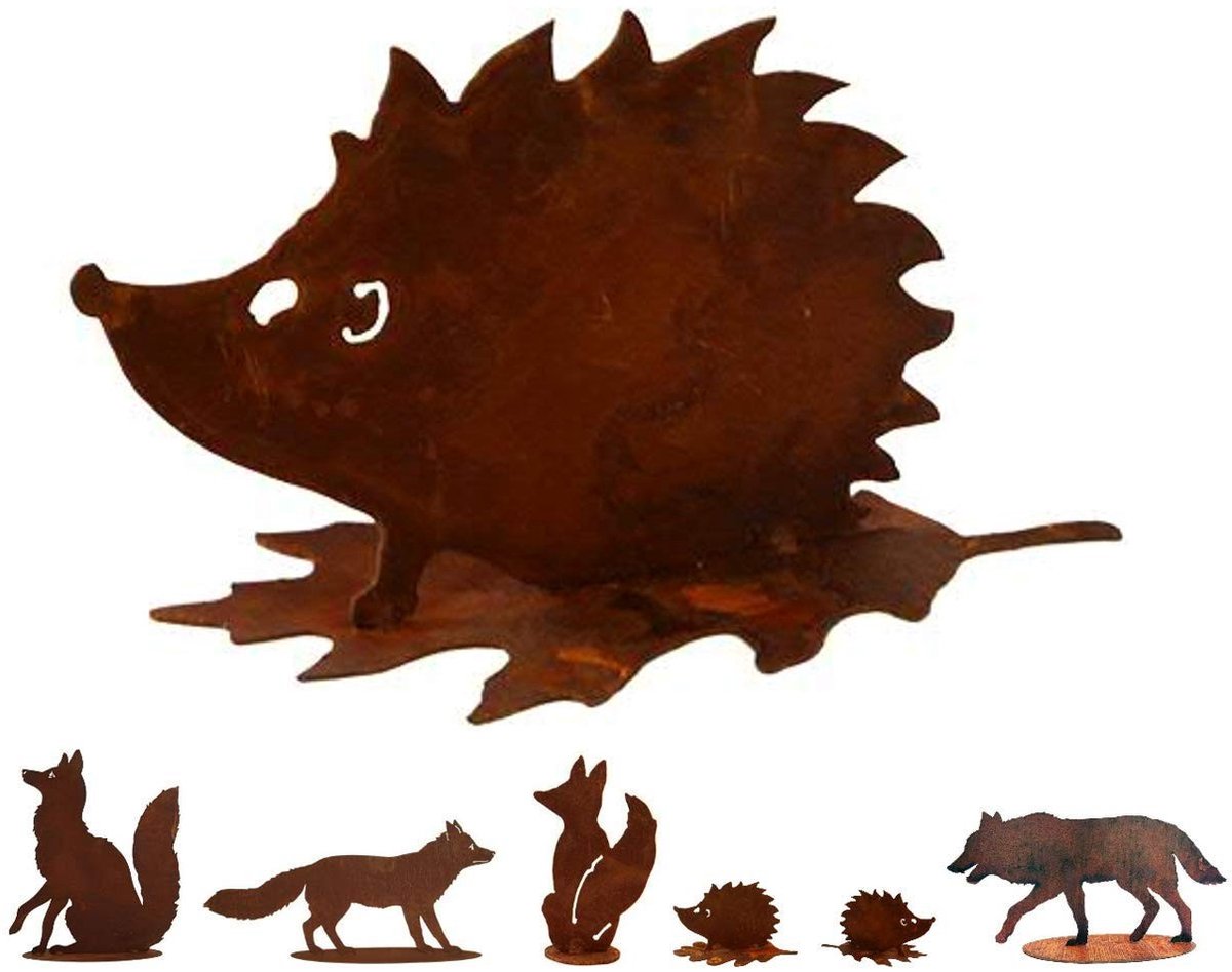Omgoods - Tuinfiguur Egeltje van Hoogwaardige Metaal, Decoratieve Patina
