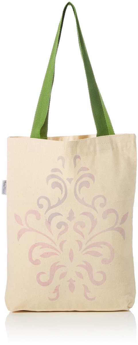 Omgoods - Herbruikbare Katoenen Tote Bag met Groene Handvatten