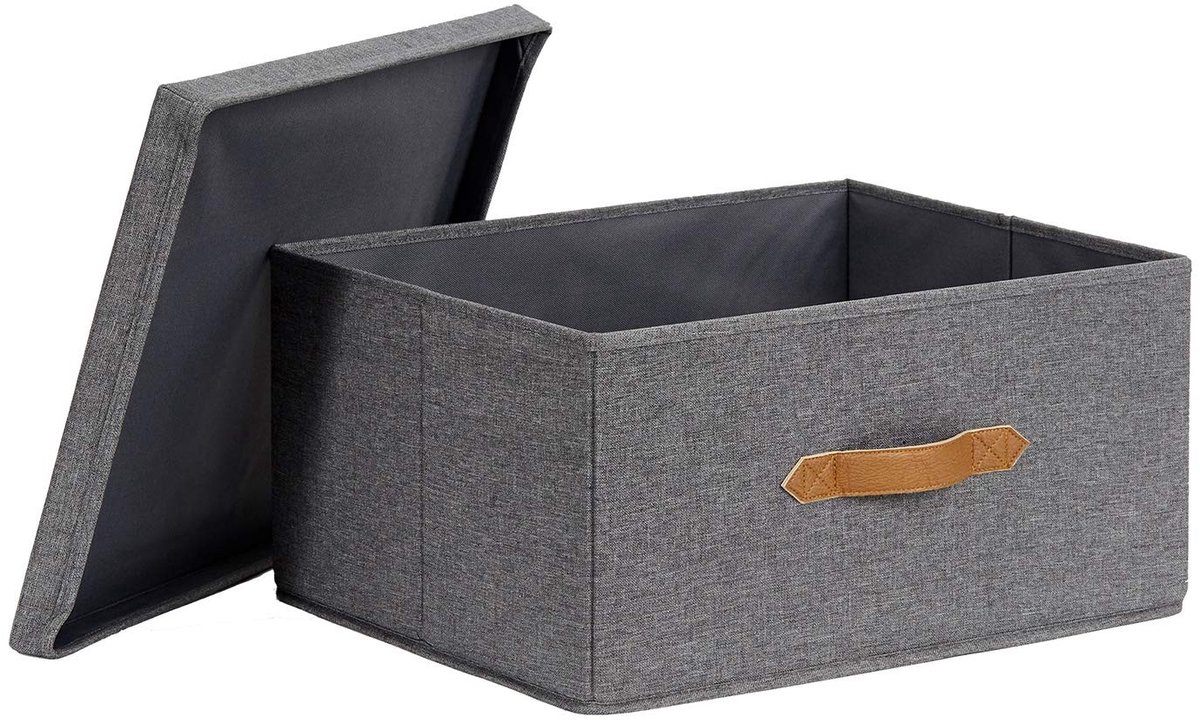 Omgoods - Premium Opbergdoos met Deksel in Grijs, 43x33x21 cm