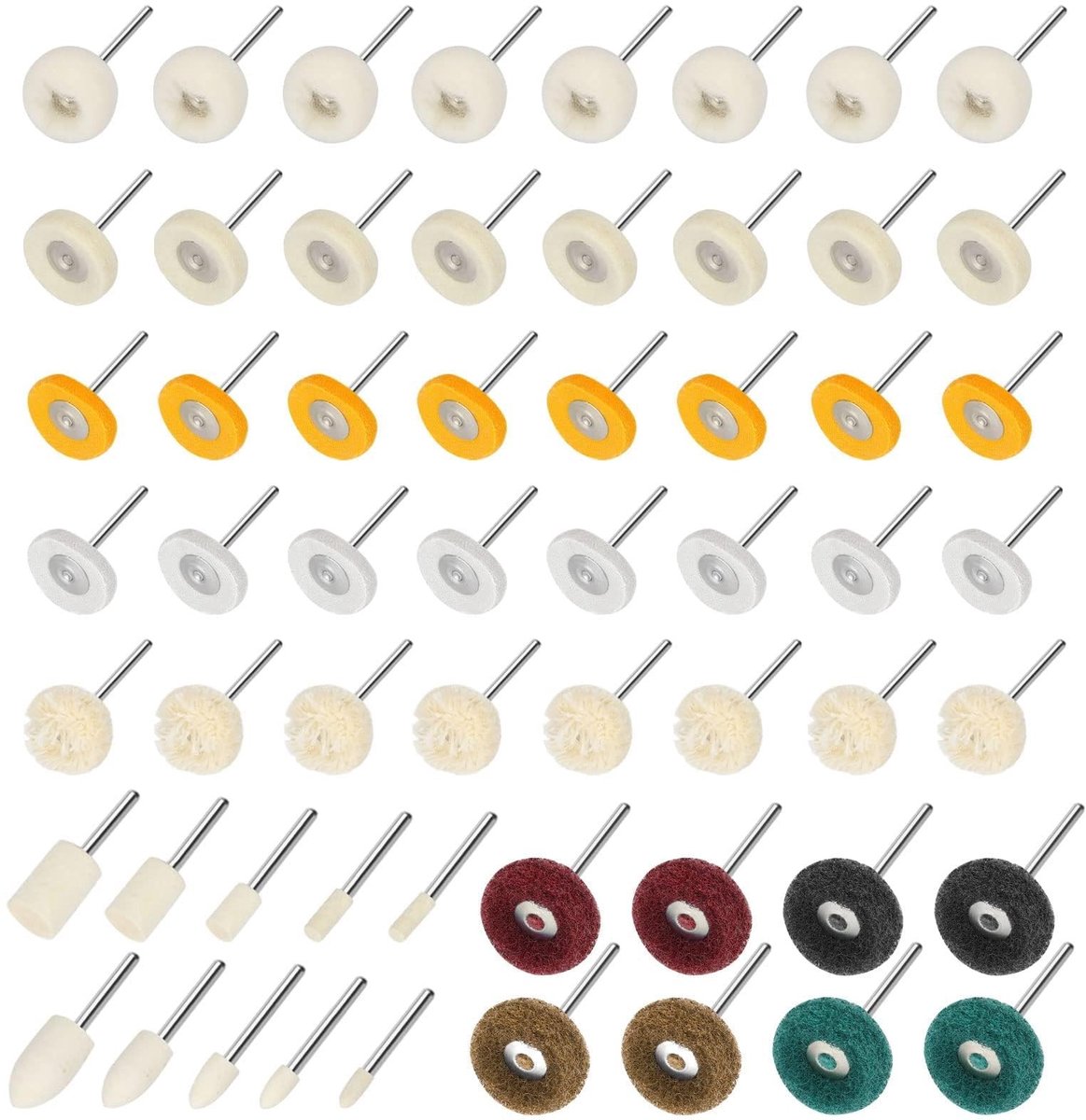 Omgoods - 58 Stuks Polijstwiel Kit voor Dremel Gereedschap