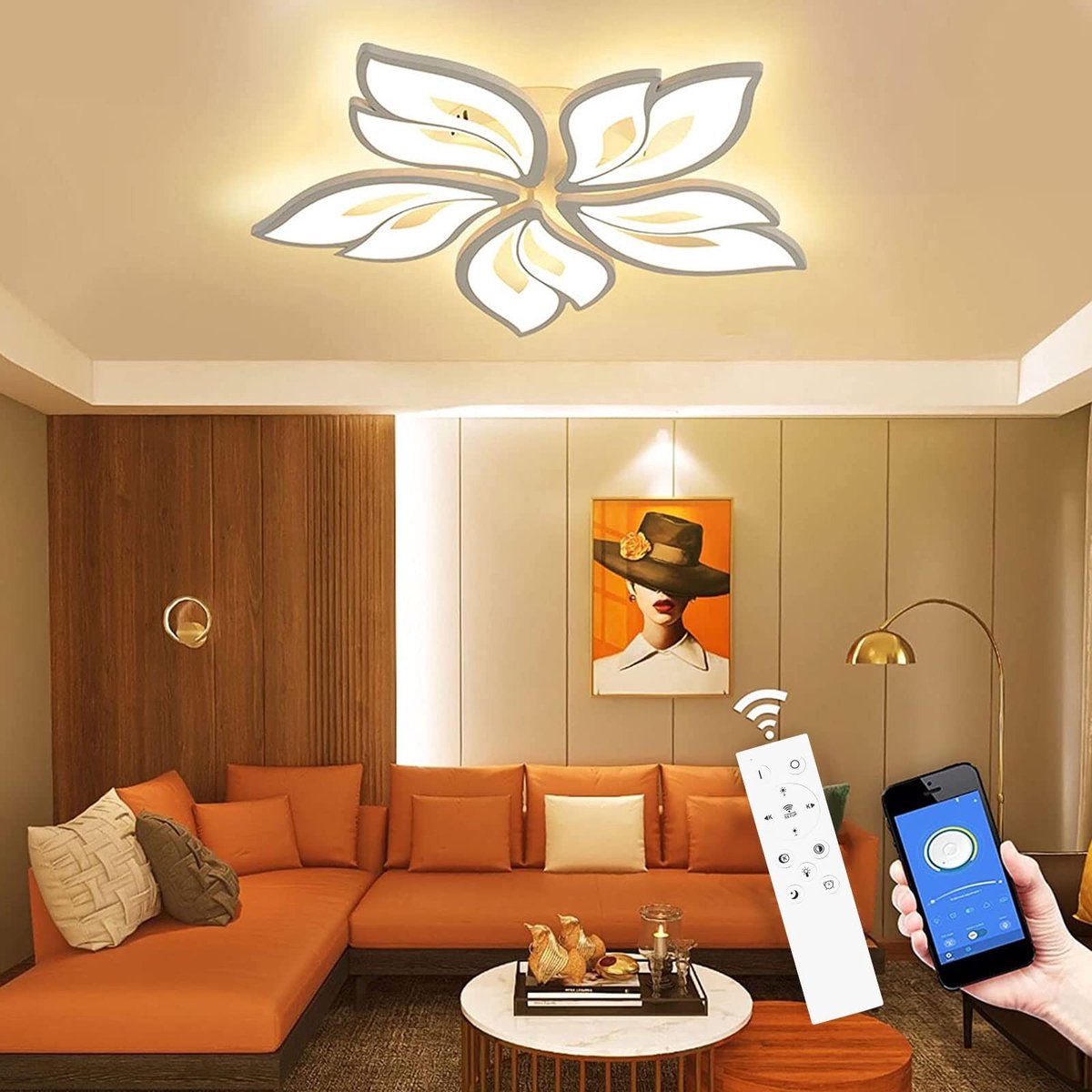Omgoods - Dimbare LED Plafondlamp met Afstandsbediening en Kleurverandering