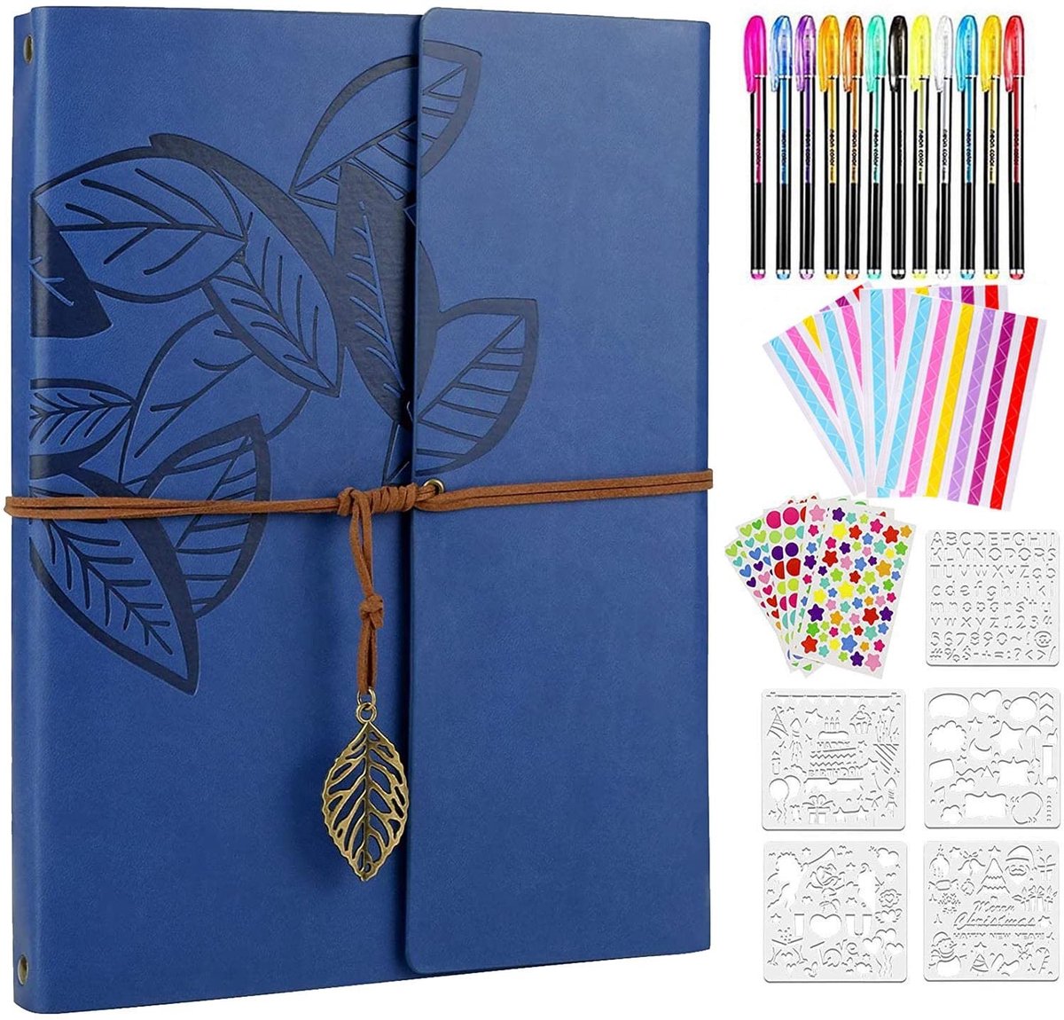 Omgoods - DIY Fotoboek Set van Leer met 80 Lege Pagina's