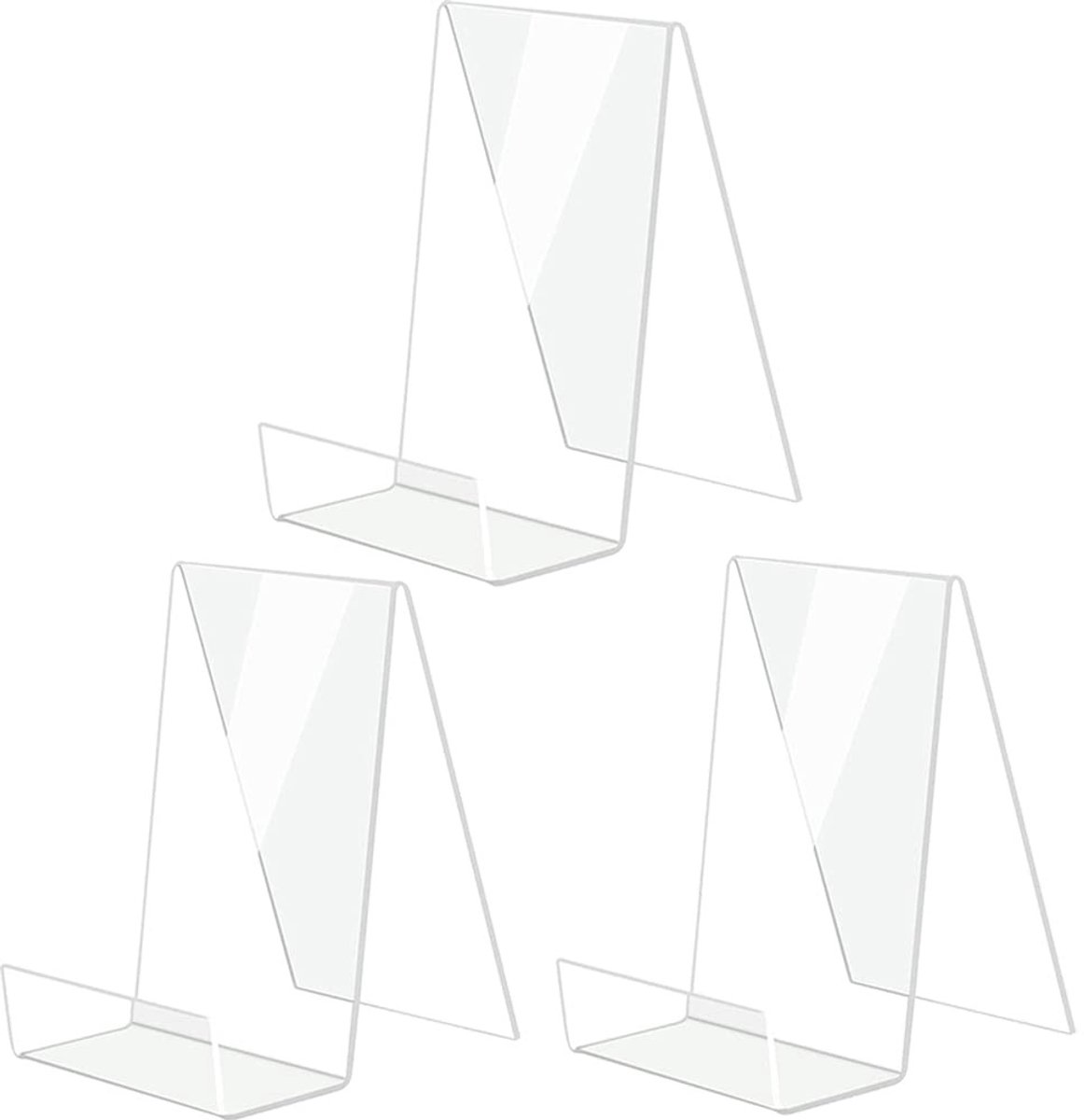Omgoods - Set van 3 Transparante Acrylic Boeksteunen voor Displays