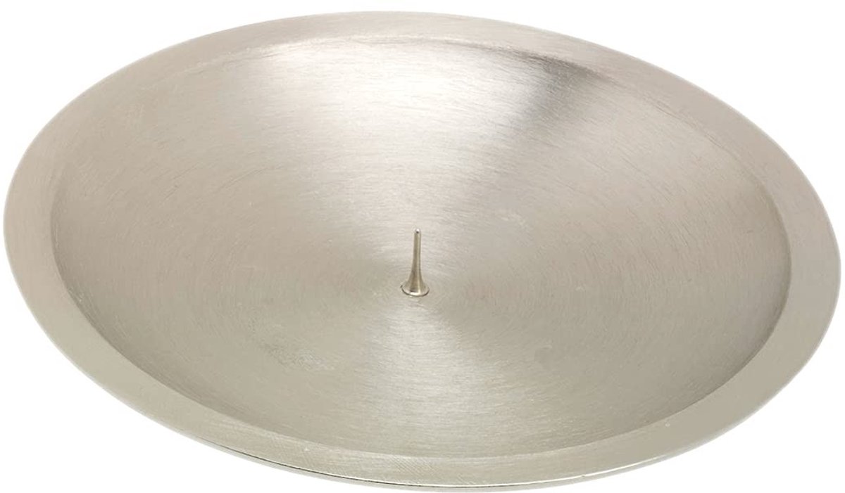 Omgoods - Kaarsenhouder met Spike Ø16 cm Messing Zilver Matt