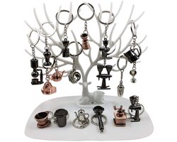 Omgoods - 18 Stijlen Sleutelhanger Koffie Series Miniatuur Cadeau voor Koffieliefhebbers
