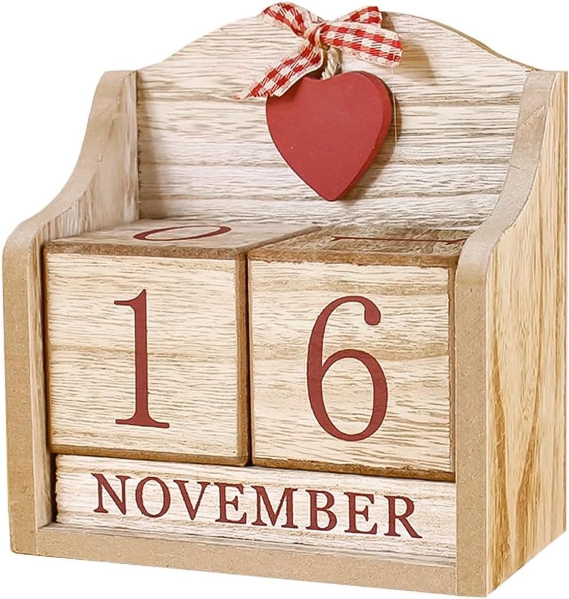 Houten eeuwigdurende kalender - Vintage stijl - Herbruikbare datum- en maandweergave - SnelShoppen