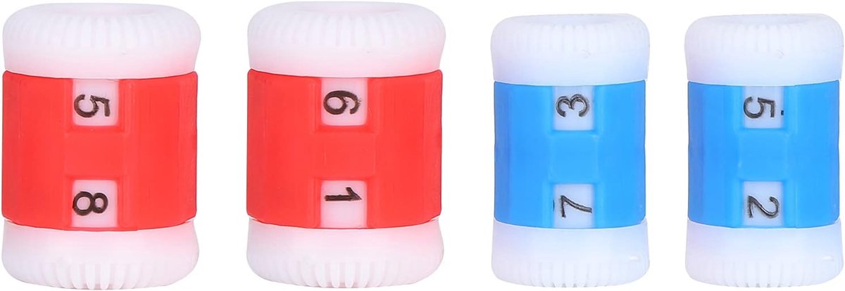 Breien Teller Set, Plastic Haak en Naai Accessoires, Rij Teller Ringen in Blauw en Rood, 4 Stuks (2 Groot + 2 Klein)