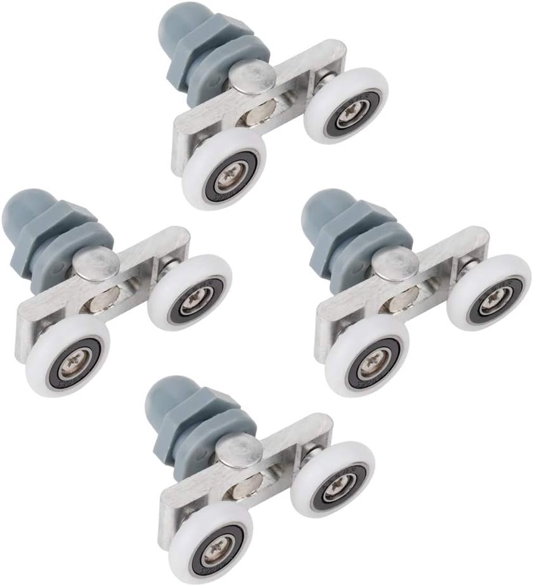 Deur Rollen, 4 Stuks Douche Deur Wielen Dubbele Schuif Roll Track Deur Badkamer Glazen Wielen Gidsen Home Badkamer DIY Vervangende Onderdelen (23mm)