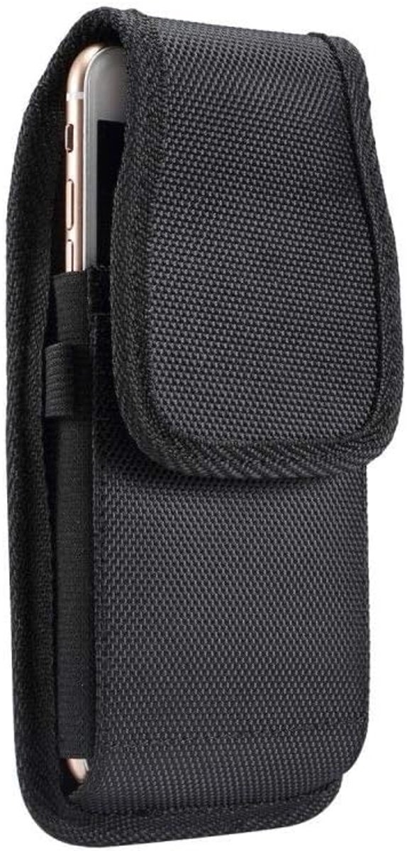 Case Cover Nylon met Metalen Clip Business voor Telefunken TM 400 Cosi - Zwart