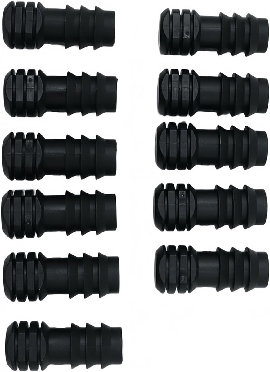 16 mm PE eindkapjes voor druppelirrigatiebuizen voor tuinbewatering, 10 stuks, zwart plastic