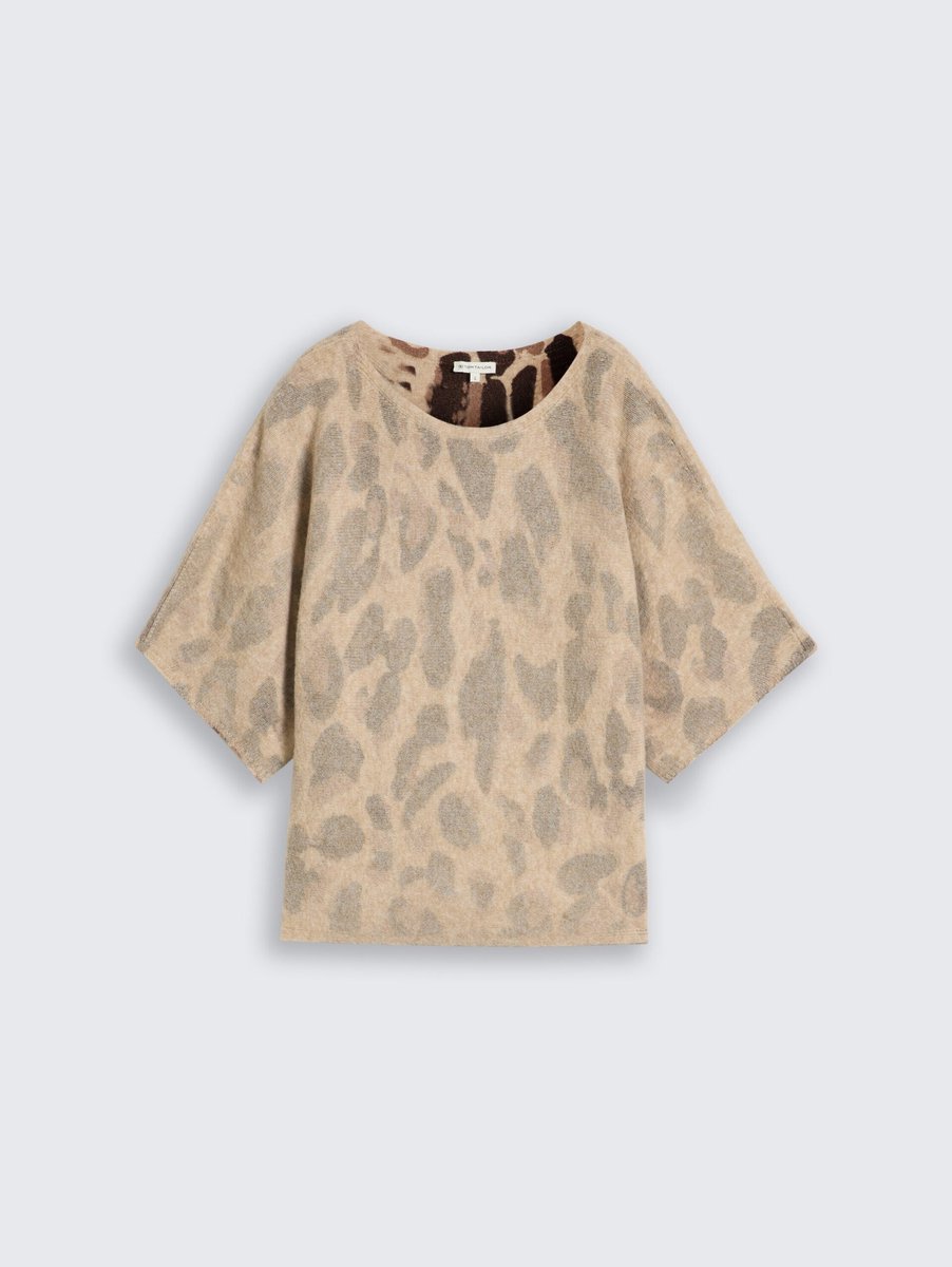 Tom Tailor - Dames pull - Maat L - Vrouwen - Bruin - Acryl