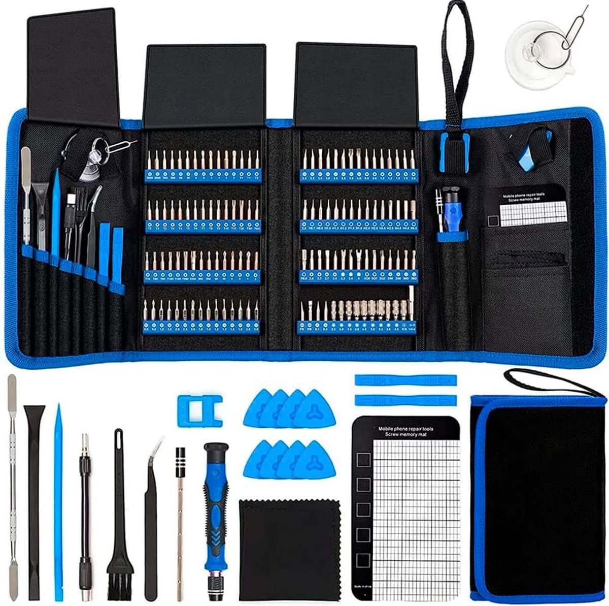 Schroevendraaierset, 142-delig, elektronische precisieschroevendraaier, met 120 bits, magnetische reparatieset, compatibel met iPhone, MacBook, computer, laptop, pc, tablet, PS4, Xbox,