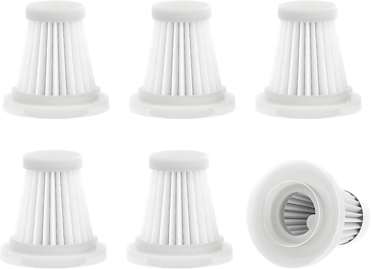 Set van 6 reservefilters voor HEPA-filter, wasbaar voor HEPA-filterstofzuiger, draadloze minililter, voor stofzuiger, voor Antifnuo handstofzuiger, handstofzuiger