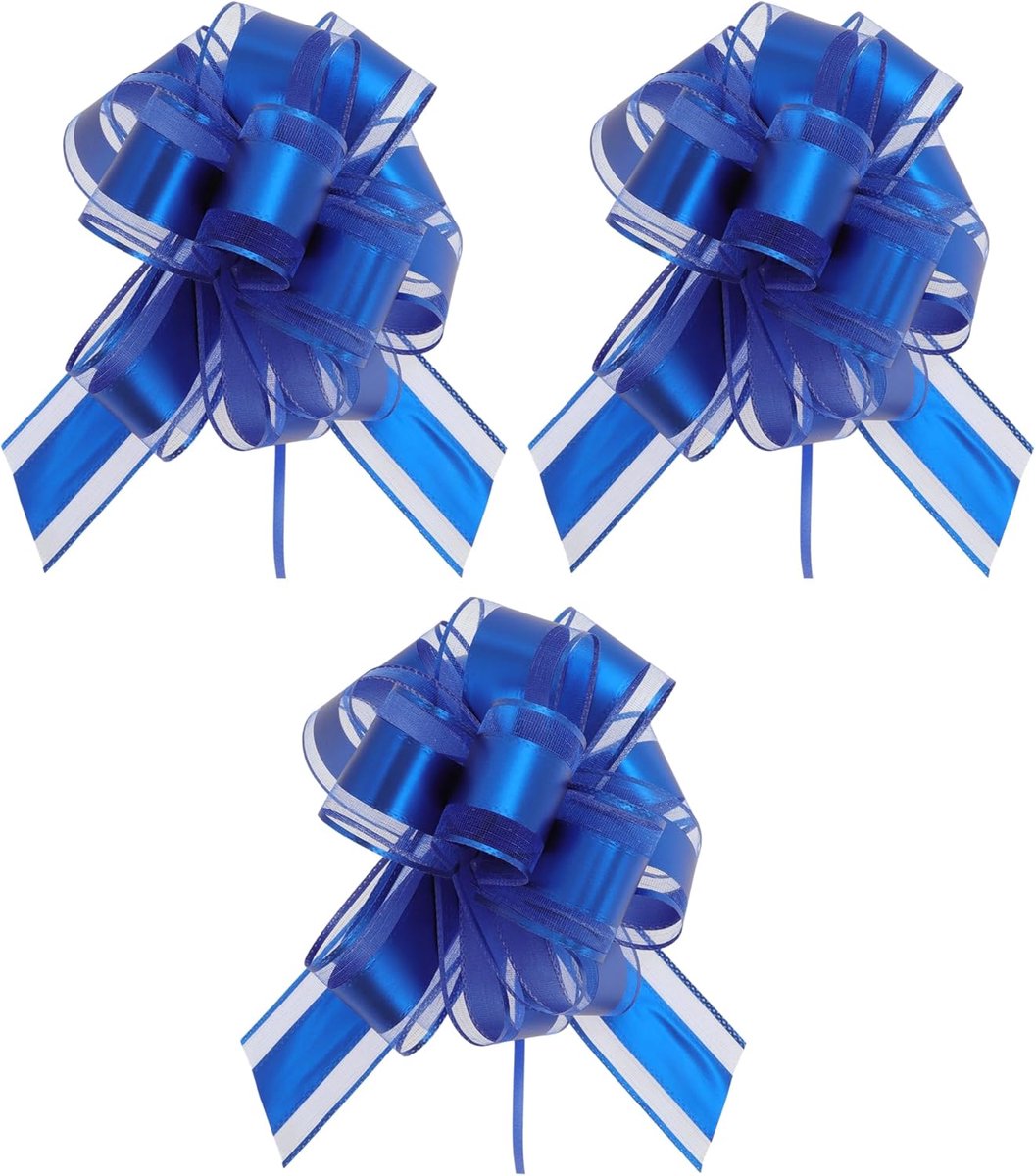 Strikken, matte strikken voor het verpakken van geschenken, decoratieve strikken voor bruiloften, verjaardagen, geschenkmanden, blauw