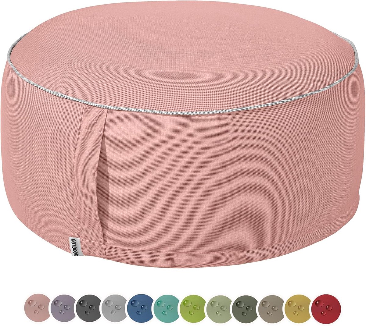 SnelShoppen - Weerbestendige Outdoor Pouf Zitzak Tuin Kussen 25x55 cm Inflatable Voetenbank Yoga Lounge Tafel Party Decoratie Lichtroze